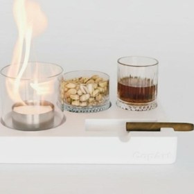 Resim Elza Beyaz Biyoetanol Masaüstü Şömine - 1 Lt Copart Yakıt Hediye 