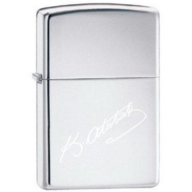 Resim Zippo Atatürk Imza Gri Çakmak 