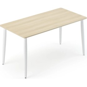 Resim Bürotime Era Çalışma Masası, Akasya & Beyaz Ayak, 80X160CM 