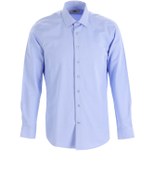 Resim Açık Mavi Uzun Kol Slim Fit Desenli Pamuklu Gömlek Kigili