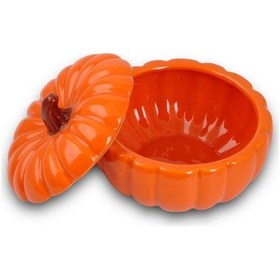 Resim Lotus Porselen Kavanoz Bal Kabağı Turuncu Turuncu 