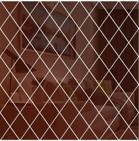 Resim Sones Eşkenar Dörtgen Dikişli Arka Plan Akrilik Ayna Dekoratif Çıkartmalar, Özellikler: Kahverengi Büyük Diğer 