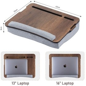 Resim Vigo Wood Minderli Eğim Ayarlanabilir Laptop Sehpası Koyu Ceviz 