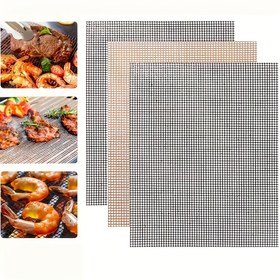 Resim 2 Paket Fiberglas Barbekü Izgara Paspasları - Yapışmaz, Ağır Hizmet, Yeniden Kullanılabilir, Kolay Temizlenir, Gaz, Kömür, Pelet Izgaralarıyla Uyumlu - Açık Hava Barbekü Aksesuarları 