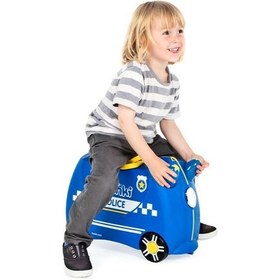 Resim Trunki Çocuk Bavulu - Polis Arabası Percy 