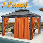 Resim 1 adet Modern Turuncu Dış Mekan Balkonu için Gizlilik Perdesi, UV Dirençli Nefes Alabilen Polyester, Bağcıklı Üst, Veranda, Gazebo ve Cabana için Mükemmel, Işık Filtreleyen, Tüm Mevsimler için Kullanılabilir, Bahçe Perdeleri 