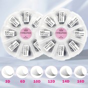 Resim CoMango 3D-16D hacimli fan göz kemer uzantıları - Doğal, püsküllü, ekstra kalın kirpikler, keskin ucu, 0.05mm kalınlık, 6-16D uzunlukları, cosplay ve günlük makyaj için mükemmel, başlangıç için elverişli, salon uzantıları | Doğal tarzı kirpikler | Püsküllü dokulu 
