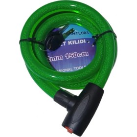 Resim OEM Motosiklet Halat Kilit Anahtarlı Yeşil 22MM 150CM 