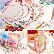 Resim 20 adet Vintage Çiçekli Not Kartı Seti - Pembe, Kırmızı ve Mavi Çiçeklerle Şık Retro Tasarım - DIY Günlükler, Scrapbooking ve Mesajlar için Mükemmel - Sevgililer Günü ve Tüm Durumlar için Yüksek Kaliteli Kağıt, Mesaj Kartları | Şık Kırtasiye | Canlı Desenler 