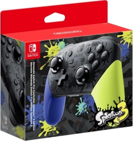 Resim Nintendo Switch Pro Controller Splatoon 3 Edition Kablosuz Oyun kolu pc uyumlu 