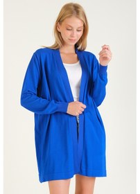 Resim Giyim Dünyası Kadın Oversize Hırka Saks Mavi 001 