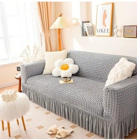 Resim StarMall Bürümcük Koltuk Örtüsü Kanepe Örtüsü 3lü 1 adet Gri 