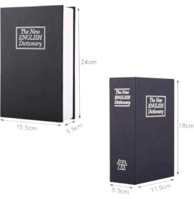 Resim Belle Fusion Mey Ithalat® Büyük Boy Anahtarlı Kitap Görünümlü Gizli Kasa Çelik Kasa Altın Kasası 