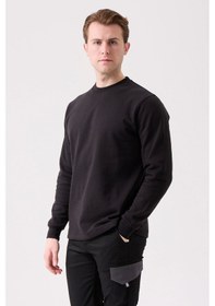 Resim Galanthus Basic Sweatshirt - Uzun Kollu, Pamuklu, Rahat Kesim, Günlük Ve İş Kullanımı Siyah 