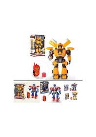 Resim Uzaktan Kumandalı Sesli Işıklı Sünger Atarlı Oyuncak Dev Robot Kırmızı Renk 