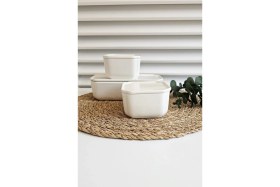 Resim Feyza Design Şık 6 Parça Porselen Kahvaltılık Seti Kapaklı ve Dayanıklı 