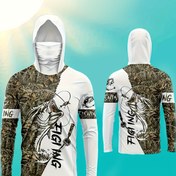 Resim Erkekler için Hafif UPF Güneş Koruma Kapüşonlu Sweatshirt - Kamuflaj Baskılı Dış Mekan Spor Giyim, Yürüyüş, Balıkçılık, Golf İçin Nefes Alabilir Esnek Kumaş, Makinede Yıkanabilir, İlkbahar Yaz Sonbahar Günlük Kullanım, Yürüyüş Ekipmanı 