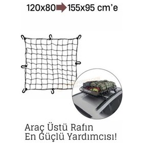 Resim Elastik Bagaj Filesi 120x80 Cm 155x95 Cm E Kadar Genişler Araç Üstü, Kamp Ve Seyahat İçin 
