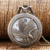 Resim Forzacase Retro Vintage Özel Bronz Kartal İşlemeli Köstekli Cep Saati - FC731 