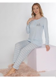 Resim Uzun Kol Pijama Takımı Alperi 790-81 Mavi 