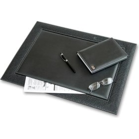 Resim Assess Store 2k 4722 Sümen Takımı Deri Hilton Kenar Desenli Tek Parça Kapaklı Pad Sümen 55X42 Cm, Siyah 