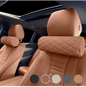 Resim Chuangyinshop Kahverengi Memory Foam Başlıklı Araç Boyun Yastığı Nefes Alabilir Uzun Yol Konfor 