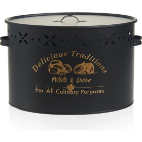 Resim Evstyle Metal Bölmeli Patates Soğan Kovası - Siyah - 18 lt 