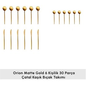 Resim Karaca Orion 30 Parça 6 Kişilik Çatal Kaşık Bıçak Takımı Matte Gold 