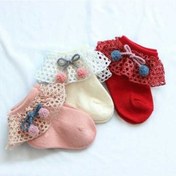 Resim Flybuy Yenidoğan Bebek Dantel Çorap, Beyaz Pembe, 0-12 Ay, Kısa Yaz Çorap, Yumuşak Pamuk, Prenses Kız Beyaz 