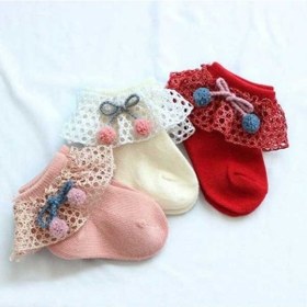 Resim Flybuy Yenidoğan Bebek Dantel Çorap, Beyaz Pembe, 0-12 Ay, Kısa Yaz Çorap, Yumuşak Pamuk, Prenses Kız Beyaz 