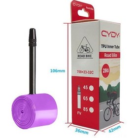 Resim Xindoker Yol Bisikleti Tpu İç Lastik 700x23-32c 28g Ultra Hafif, Delinmeye Dayanıklı, Dürtme Direncini Azaltan 85mm Presta Valf 