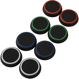 Resim 4 çift/8 adet yedek silikon Thumb Grip sürücü Analog Joystick Grips şapka caps Cover uçlar koruma kapağı Joystick Kapak Dualshock kontrol çubukları için PlayStation PS4/ps3/XBOX One/XBOX 360/Nintendo Wii U Controller'lerin Game Black 