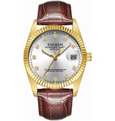 Resim Sones Bınbond B102 Çift Takvimli Leisure Su Geçirmez Işıklı Kuvars Saat, Renk: Tam Altın-siyah 