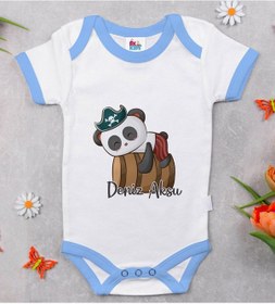 Resim Bitmeyenkartus Bk Kids Kişiye Özel Mavi Bebek Body Zıbın - Model 182 Çok Renkli 