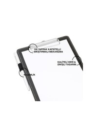 Resim Sekreterlik,a5 Küçük Boy,kapaksız,a5 Clipboard Vegan Suni Deri,17,5x24,5 Cm.,siyah 