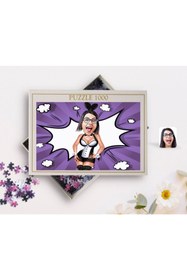 Resim Bk Gift Kişiye Özel Tavşan Kız Karikatürlü 1000 Parça Profesyonel Puzzle-1 