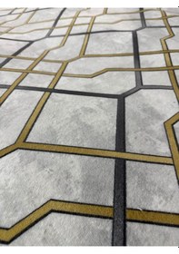 Resim Jel Kaymaz Taban Yıkanabilir Yumuşak Yüzey Gold Yolluk Halı Üst Kalite Sarı 