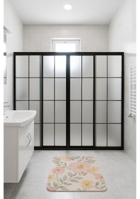 Resim Siyah Profil Karolaj Desen Mika Duşakabin Düz 2 Sabit 2 Çalışır Siyah 