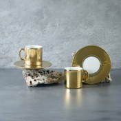 Resim Aryıldız Lumiere Gold 4 Parça 2 Kişilik Türk Kahve Fincan Takımı 90 ml 