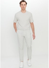 Resim AC&Co / Altınyıldız Classics Erkek Tas Slim Fit Dar Kesim Beli Lastikli Yan Cep Esnek Casual Pantolon Tas Taş 