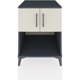 Resim Kronos Komodin 2 Raflı 2 Kapaklı 60X59X80 Antrasit-Aytaşı 