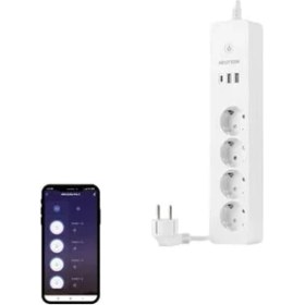 Resim Akıllı Wi-Fi Destekli 16A 4'lü Çocuk Kilitli Akım Korumalı Çoklu Priz - Neutronlife Uygulaması Üzerinden Kontrol - Zamanlayıcı Fonksiyon - USB Type-C Girişleri - 4'lü Priz 