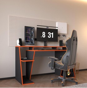 Resim ALONEX HOME PİXEL PROFESYONEL OYUNCU MASASI,GAMER DESK,150X55,SİYAH OYUNCU MASASI,BİLGİSAYAR MASASI 