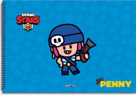 Resim Brawl Star Spiralli Resim Defteri 17x24cm 15 Yaprak 5699 12 Li Paket 