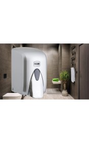 Resim Vialli F5C Krom Görünümlü Hazneli Sıvı Köpük Sabun Dispenseri Aparatı - Duvara Monte - 500 Ml. 