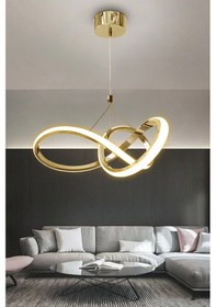 Resim Kardelen Modern Sarkıt Led Avize - Kumandalı / Gold Eskitme GOLD ESKİTME 