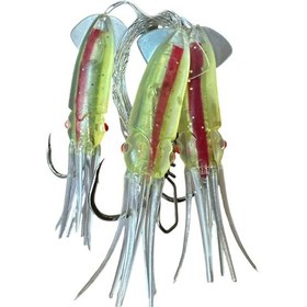 Resim Fladen Ahtapot Çapari 3 Köstek Sarı-kırmızı Hazır Takım 