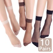 Resim 10 Çift Yumuşak, Nefes Alabilir Kadın Kısa Çorapları - Hafif, Rahat Yazlık Çoraplar Şık Çizgilerle, Polyester Karışımı, Günlük Rahat Giyim İçin Mükemmel, Günlük Konfor | Şık Çizgili Çoraplar | Esnek Kumaş 