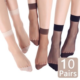 Resim 10 Çift Yumuşak, Nefes Alabilir Kadın Kısa Çorapları - Hafif, Rahat Yazlık Çoraplar Şık Çizgilerle, Polyester Karışımı, Günlük Rahat Giyim İçin Mükemmel, Günlük Konfor | Şık Çizgili Çoraplar | Esnek Kumaş 
