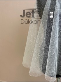 Resim JetDukkan Kısa Yoğun Simli Duvak Taraksız - Parlak Ve Göz Alıcı , Gelinlik ,için, Nikah, Düğün 